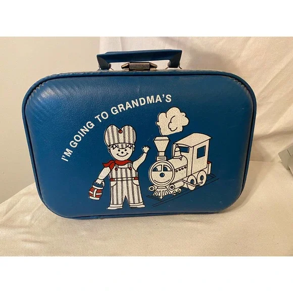 Bags Vintage Blue Boys Hard Sided Suitcase Im Going To Grandmas